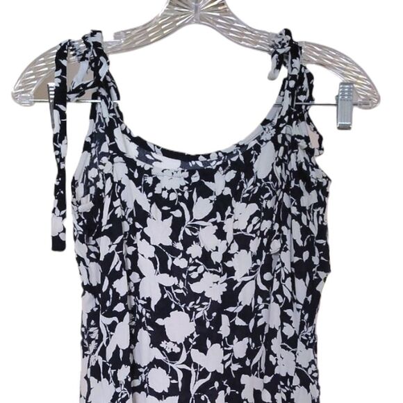 Free Assembly Blue Floral Sleeveless Tie Shoulder Midi Slip Dress Medium - Picture 9 of 16